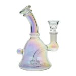 Piranha Glass Bell Rig 6" Electroplated Rainbow