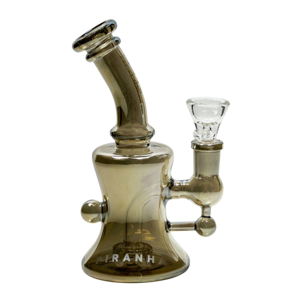 Piranha Glass Hourglass Rig 6" Electroplated Smoke