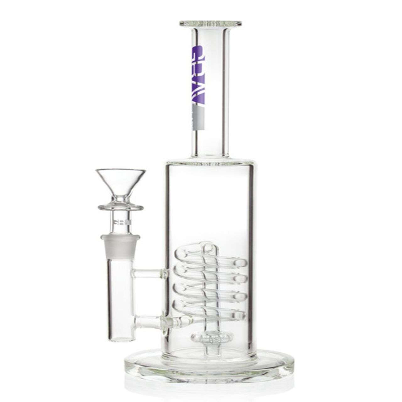 GRAV 13" Flare Stemless Water Pipe w/ Coil Shower Head - Clear